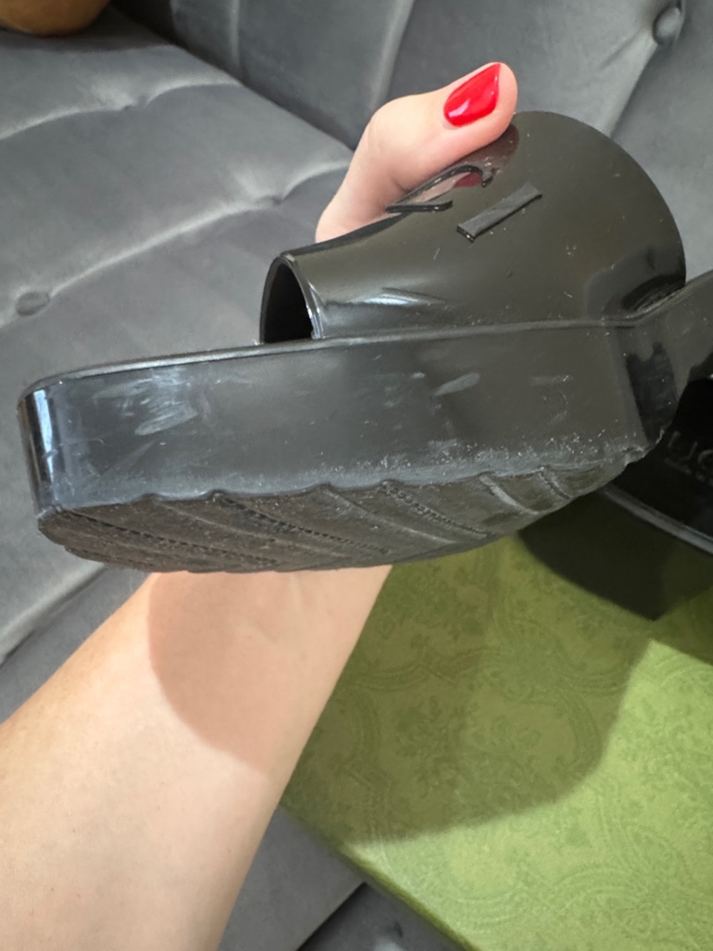 GUCCI RUBBER NERO PLATFORM SANDAL - Picture 4 of 13